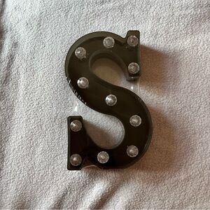 Black LED Crystal Letter S Wall Decor
